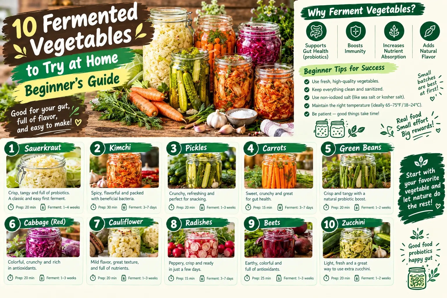 10 Fermented Vegetables to Try at Home: Beginner’s Guide