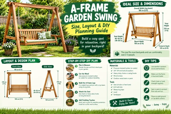 A-Frame Garden Swing: Size, Layout & DIY Planning Guide