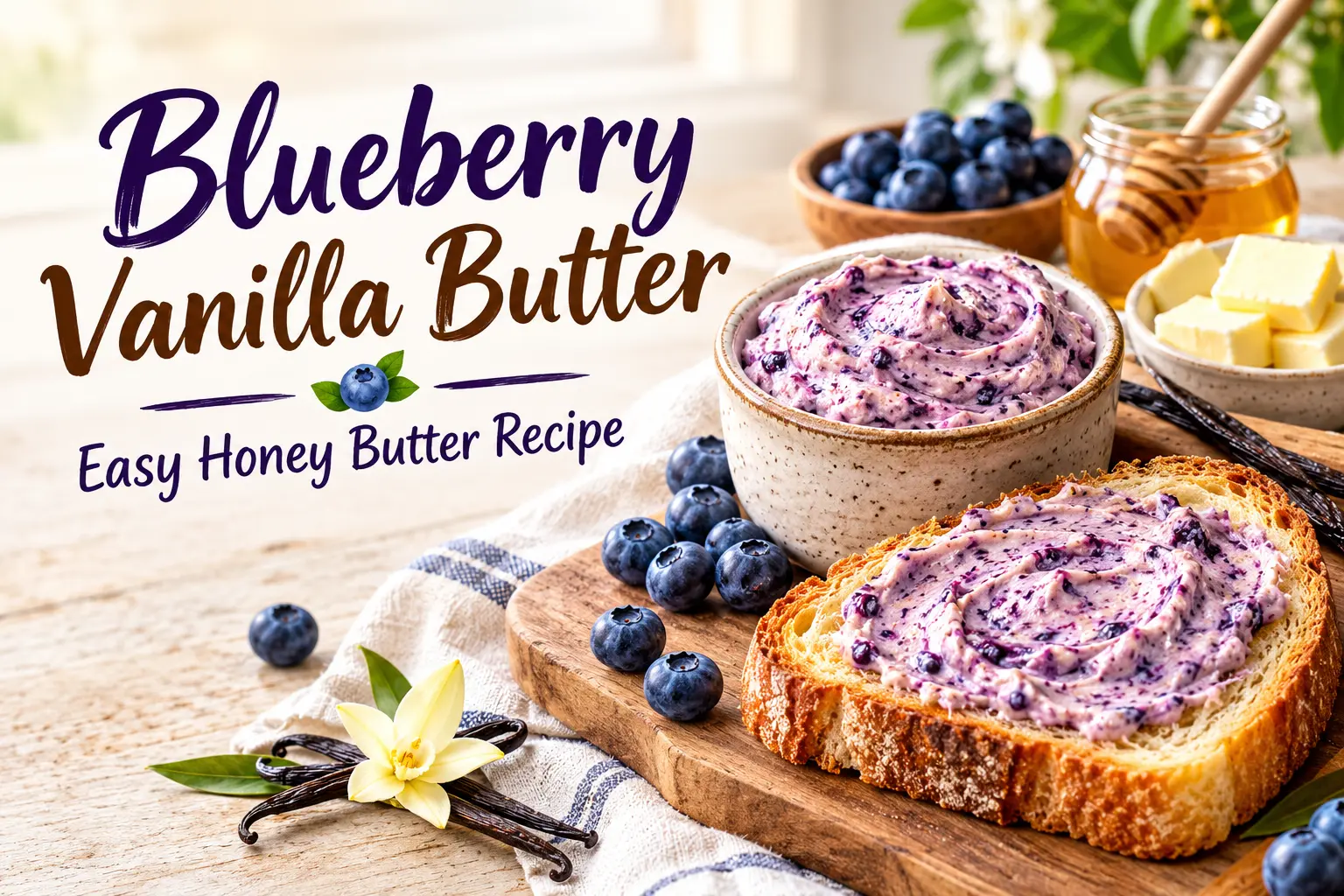 Blueberry Vanilla Butter: Easy Honey Butter Recipe