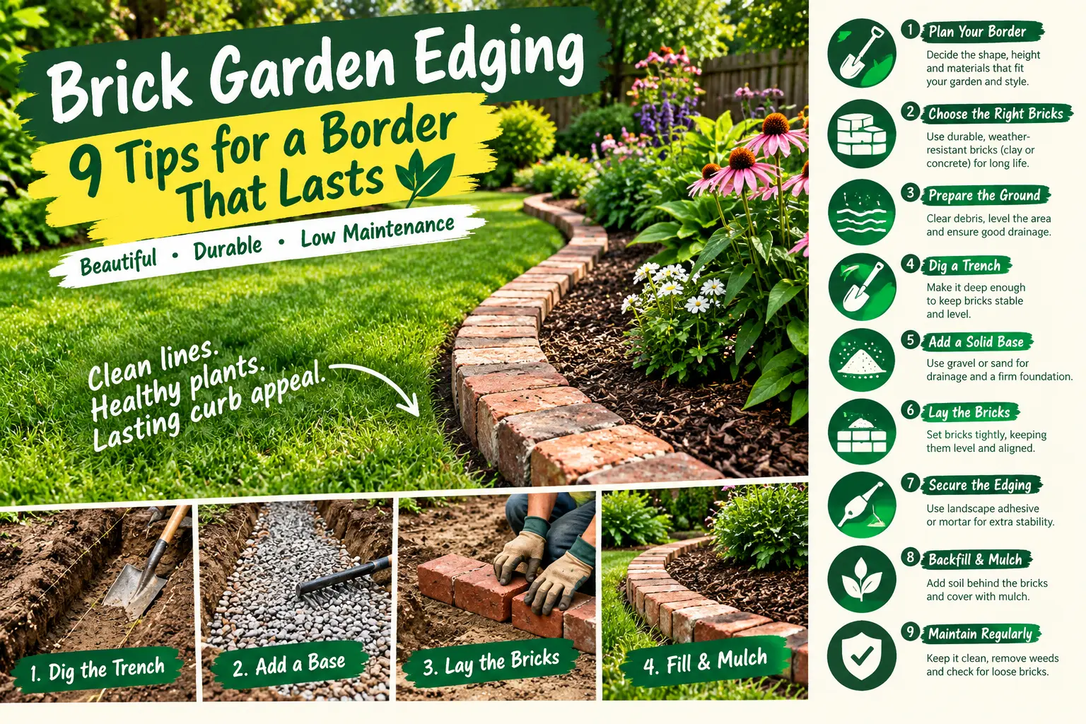 Brick Garden Edging: 9 Tips for a Border That Lasts