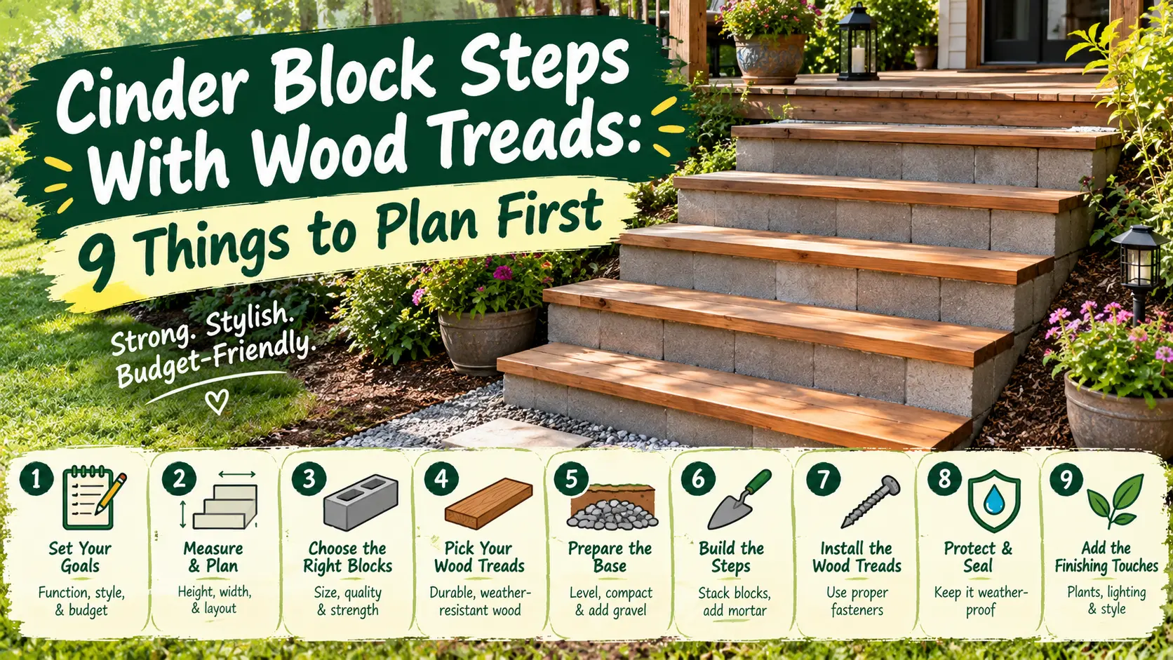 Cinder Block Steps With Wood Treads: 9 Things to Plan First