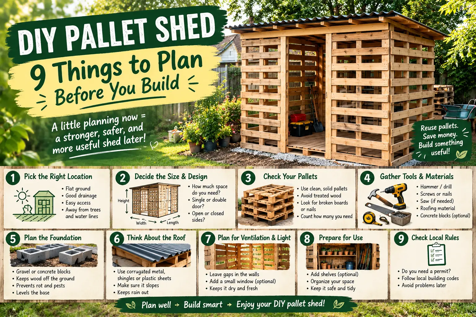 DIY Pallet Shed: 9 Things to Plan Before You Build