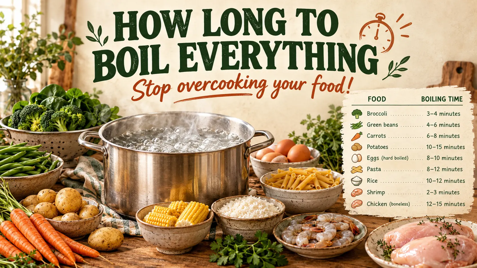 How Long to Boil Everything? 12 Common Foods Explained