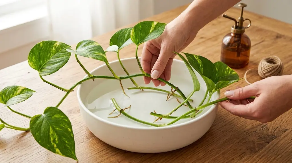How to Propagate a Long Pothos Vine in Water