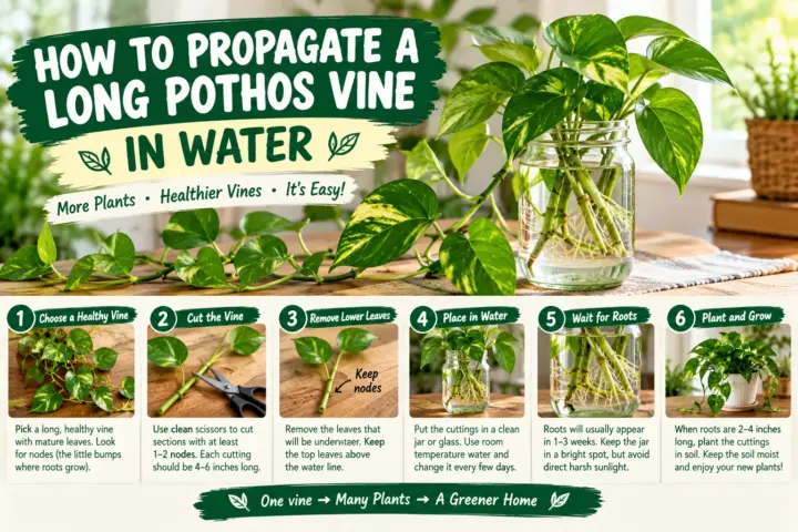 How to Propagate a Long Pothos Vine in Water