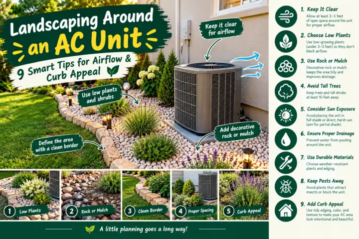 Landscaping Around an AC Unit: 9 Smart Tips for Airflow & Curb Appeal
