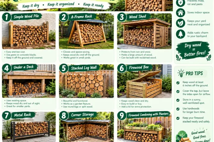 Outdoor Firewood Storage: 9 Smart Backyard Ideas