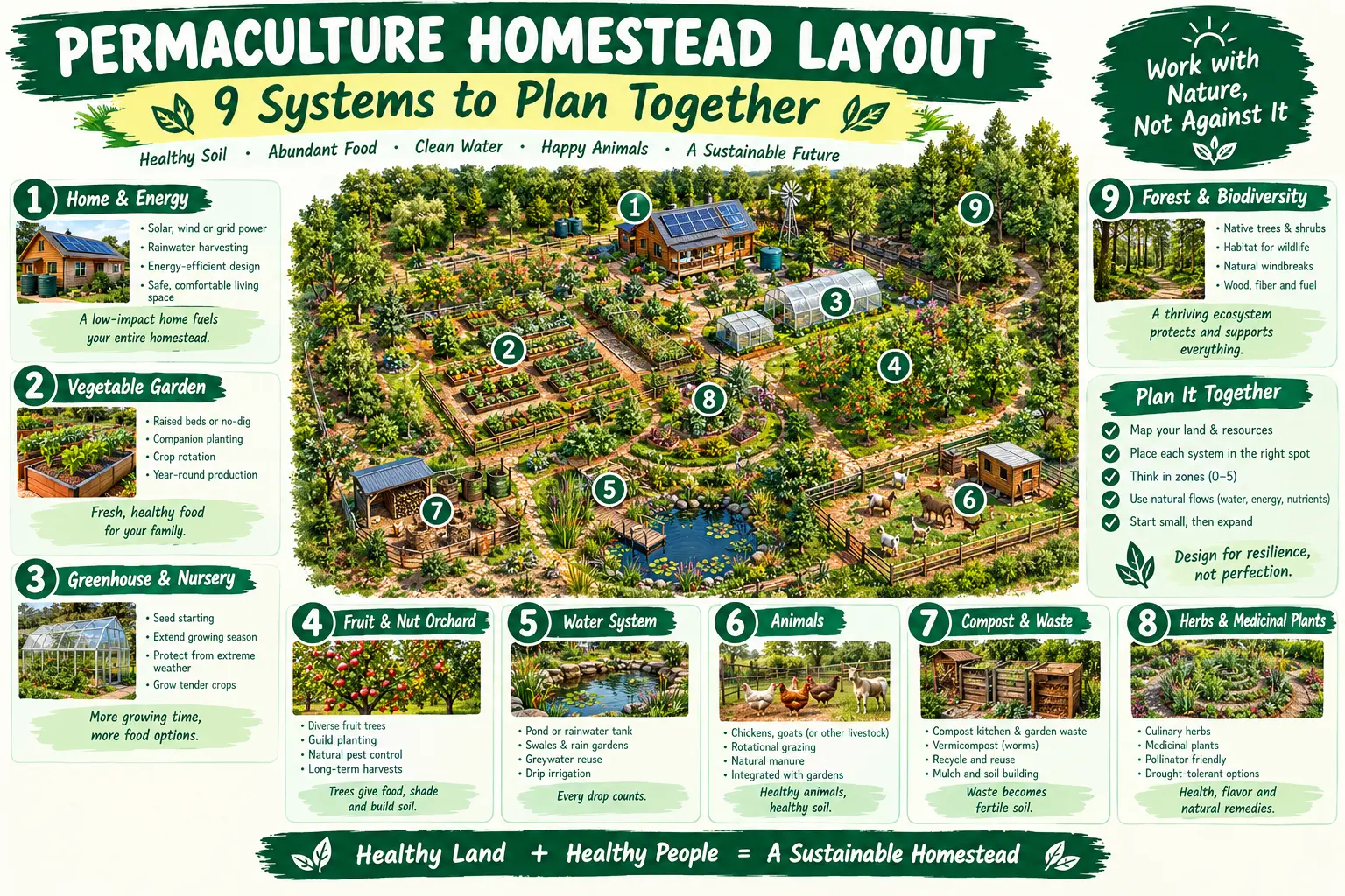 Permaculture Homestead Layout: 9 Systems to Plan Together