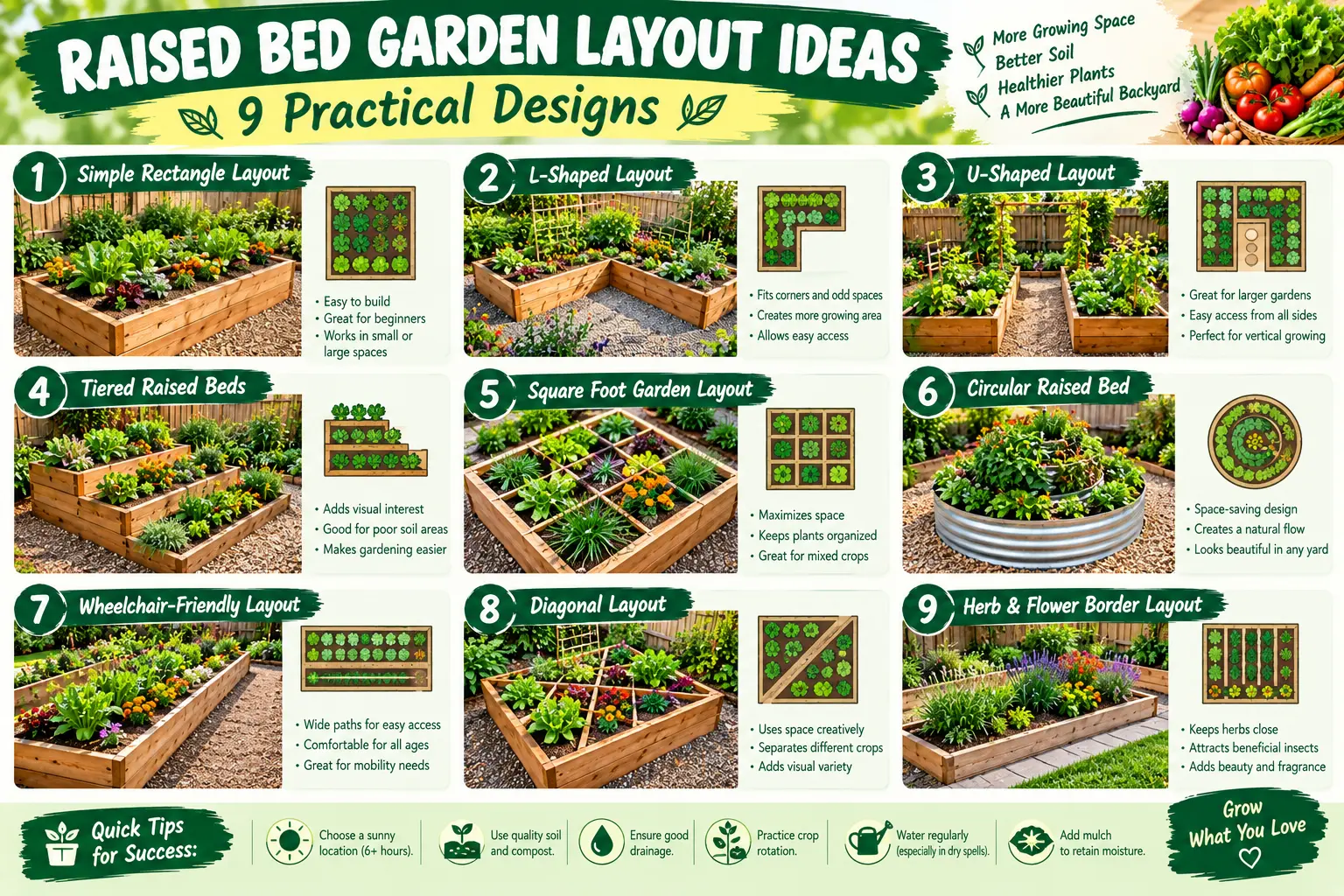 Raised Bed Garden Layout Ideas: 9 Practical Designs