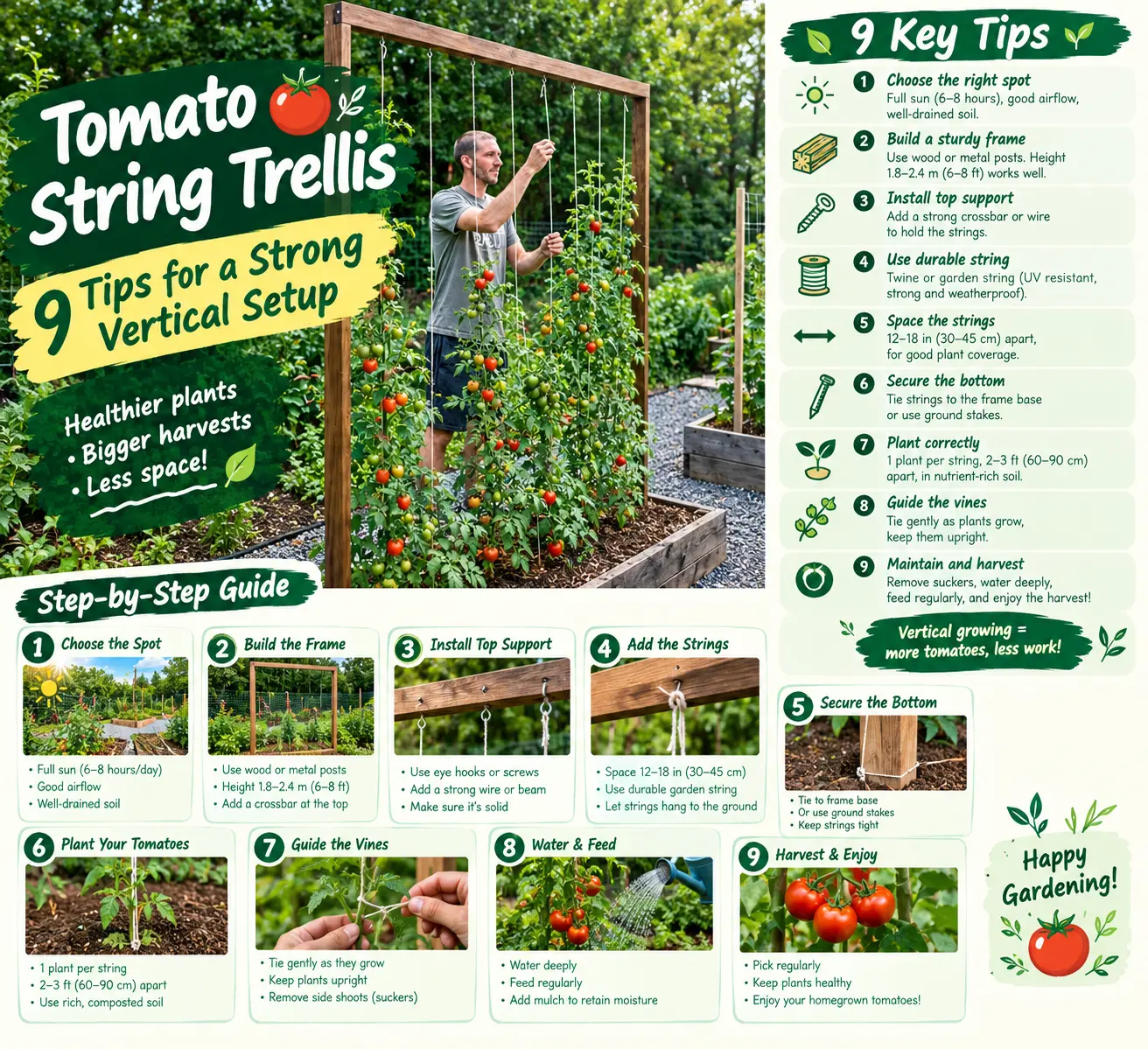 Tomato String Trellis: 9 Tips for a Strong Vertical Setup