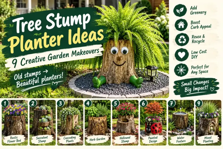 Tree Stump Planter Ideas: 9 Creative Garden Makeovers